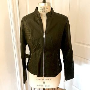 NWT!!COALITION LA HEARTLINES BLACK VEGAN LEATHER MOTO JACKET | LULUS